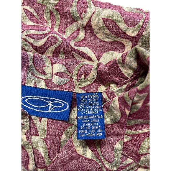 Ocean Pacific Men's Red & Gold Short-Sleeve Casual Button-Up Shirt Large - Picture 3 of 13